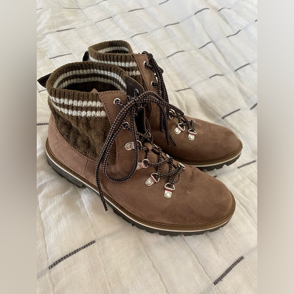 Torrid Brown Suede Lace-Up Boots